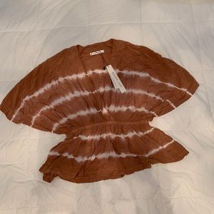 NWT. Women’s soft tie dye striped blouse